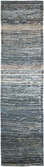 Dark Blue Modern Moroccan Style Afghan Runner Rug 60187 by Nazmiyal NYC