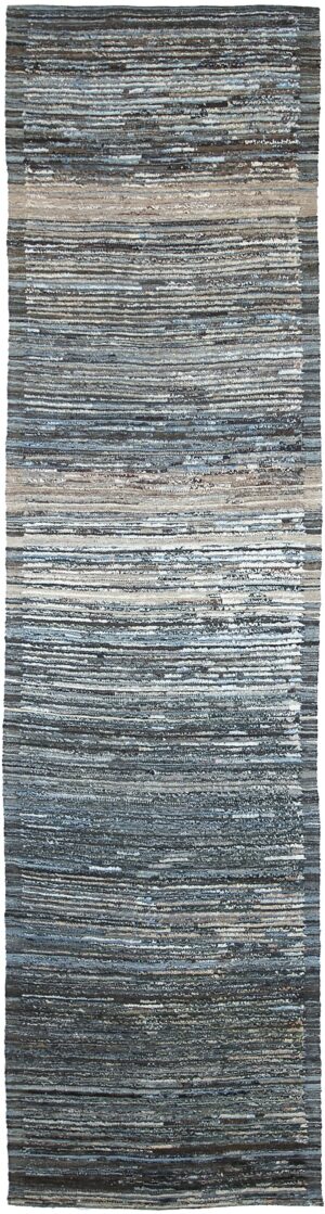 Dark Blue Modern Moroccan Style Afghan Runner Rug 60187 by Nazmiyal NYC