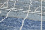 Details Berber Design Blue Modern Moroccan Style Afghan Runner Rug 60170 by Nazmiyal NYC