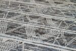 Details Blue and Grey Modern Moroccan Style Afghan Rug 60137 by Nazmiyal NYC