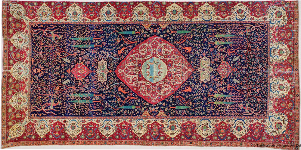 Schwarzenberg Paradise Park Chahar Bagh Carpet The Schwarzenberg Paradise Park Chahar Bagh Carpet Doha Islamic Art Museum by Nazmiyal Antique Rugs