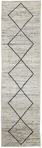 Geometric Beige Modern Moroccan Style Afghan Rug 60151 by Nazmiyal NYC