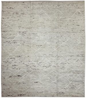 Grey Modern Moroccan Style Afghan Rug 60131 by Nazmiyal NYC