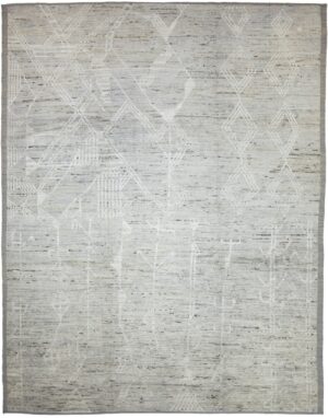 Grey Modern Moroccan Style Afghan Rug 60148 by Nazmiyal NYC