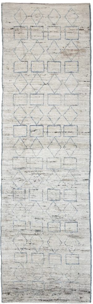 Ivory Berber Design Modern Moroccan Style Afghan Rug 60166 by Nazmiyal NYC