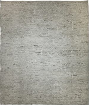 Large Grey Tribal Modern Moroccan Style Afghan Rug 60176 by Nazmiyal NYC