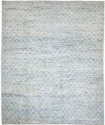 Light Blue Modern Moroccan Style Afghan Rug 60141 by Nazmiyal NYC