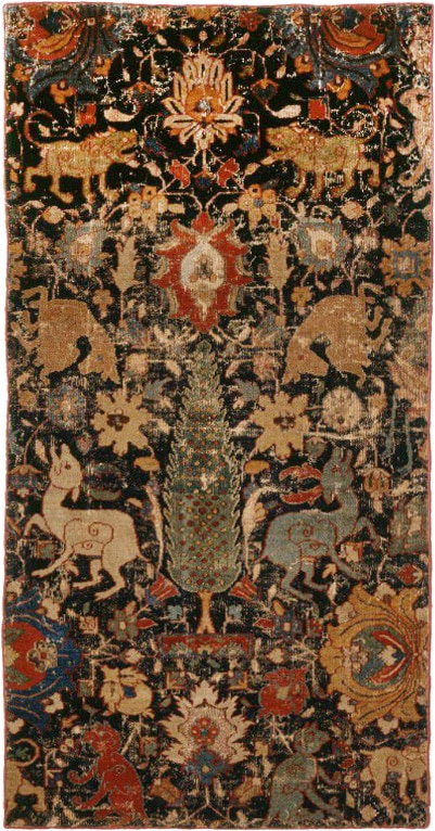 Chahar Bagh Paradise Park Design Safavid Fragment Chahar Bagh Paradise Park Design Safavid Fragment from the Montreal Museum Of Art by Nazmiyal Antique Rugs