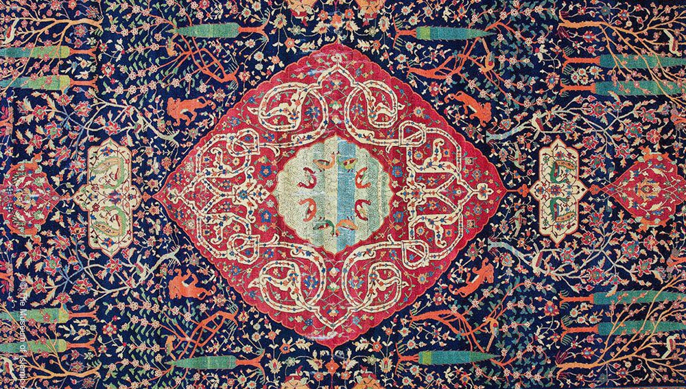 Schwarzenberg Paradise Park Chahar Bagh Carpet Schwarzenberg Paradise Park Chahar Bagh Carpet Doha Islamic Art Museum by Nazmiyal Antique Rugs