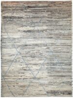 Soft Brown Tribal Modern Moroccan Style Afghan Rug 60159 by Nazmiyal NYC