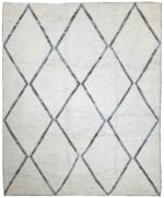 Soft Grey Modern Moroccan Style Afghan Rug 60118 by Nazmiyal NYC