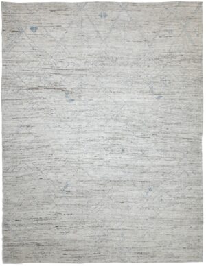 Soft Grey Modern Moroccan Style Afghan Rug 60127 by Nazmiyal NYC