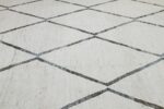 Texture Of Soft Grey Modern Moroccan Style Afghan Rug 60118 by Nazmiyal NYC