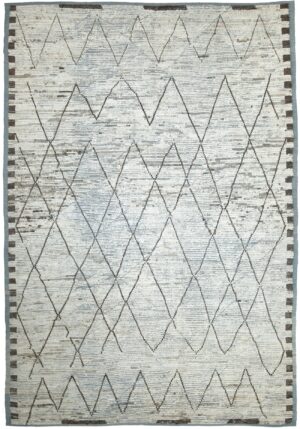 Tribal Design Modern Moroccan Style Afghan Rug 60172 by Nazmiyal NYC