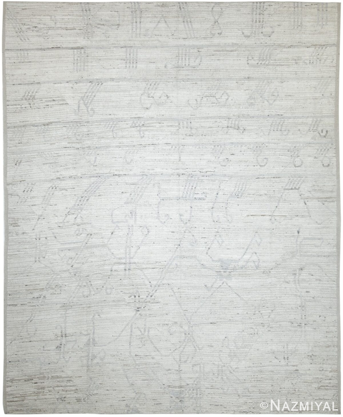 Cream Berber Modern Moroccan Style Afghan Rug 60179 by Nazmiyal NYC