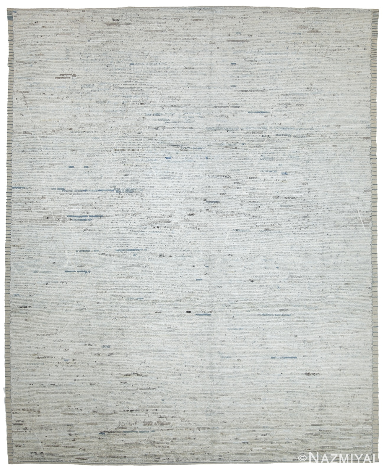 Cream Modern Moroccan Style Afghan Rug 60132 by Nazmiyal NYC