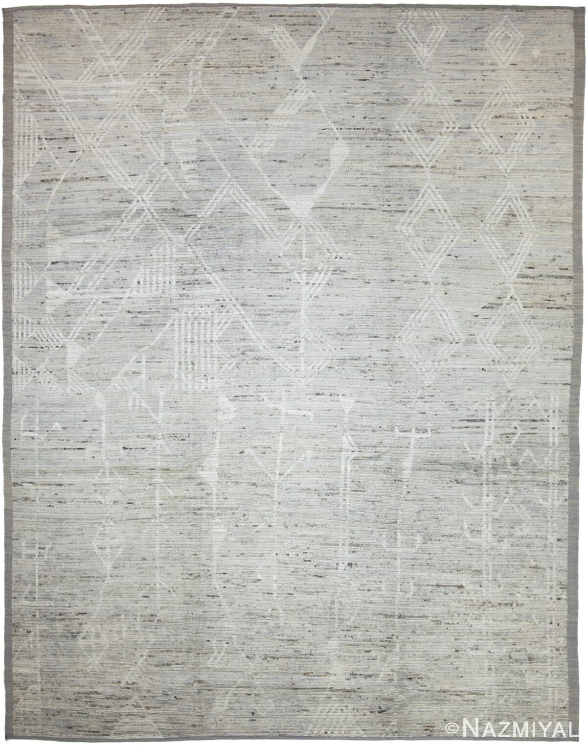 Grey Modern Moroccan Style Afghan Rug 60148 by Nazmiyal NYC