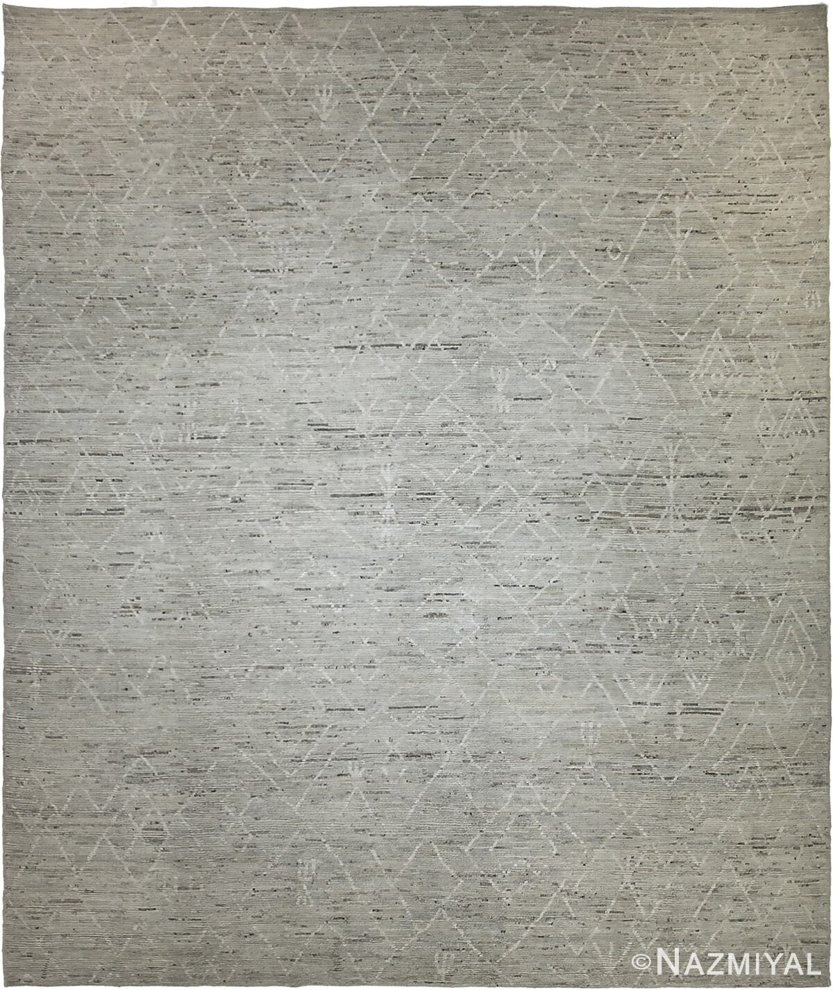 Large Grey Tribal Modern Moroccan Style Afghan Rug 60176 by Nazmiyal NYC