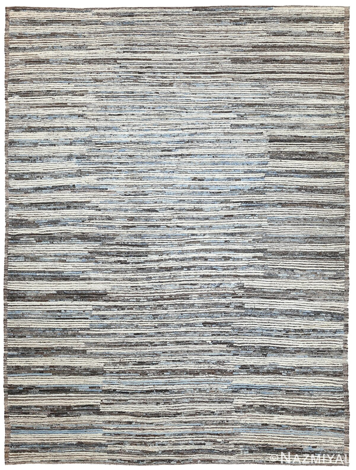 Light Blue Modern Moroccan Style Afghan Rug 60113 by Nazmiyal NYC