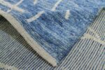 Weave Of Berber Design Blue Modern Moroccan Style Afghan Runner Rug 60170 by Nazmiyal NYC