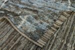 Weave Of Brown and Blue Modern Moroccan Style Afghan Rug 60186 by Nazmiyal NYC