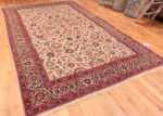Whole View Of Antique Persian Floral Kashan Rug 70641 by Nazmiyal NYC