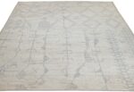 Whole View Of Beige Modern Moroccan Style Afghan Rug 60138 by Nazmiyal NYC