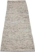Whole View Of Beige Modern Moroccan Style Afghan Runner Rug 60188 by Nazmiyal NYC