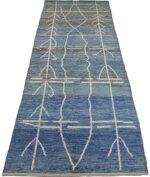 Whole View Of Berber Design Blue Modern Moroccan Style Afghan Runner Rug 60170 by Nazmiyal NYC