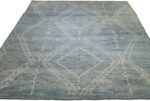 Whole View Of Blue Green Modern Moroccan Style Afghan Rug 60142 by Nazmiyal NYC