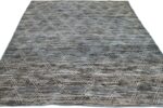 Whole View Of Blue Modern Moroccan Style Afghan Rug 60122 by Nazmiyal NYC
