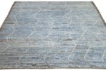 Whole View Of Blue Modern Moroccan Style Afghan Rug 60133 by Nazmiyal NYC