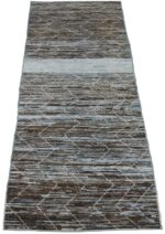 Whole View Of Brown and Blue Modern Moroccan Style Afghan Rug 60119 by Nazmiyal NYC