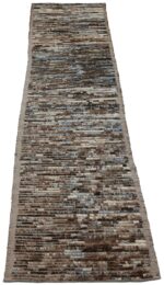 Whole View Of Brown Modern Moroccan Style Afghan Runner Rug 60164 by Nazmiyal NYC