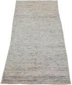 Whole View Of Cream Modern Moroccan Style Afghan Runner Rug 60153 by Nazmiyal NYC