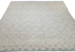 Whole View Of Cream Modern Moroccan Style Afghan Rug 60154 by Nazmiyal NYC