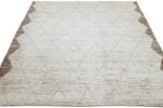 Whole View Of Geometric Cream Modern Moroccan Style Afghan Rug 60125 by Nazmiyal NYC