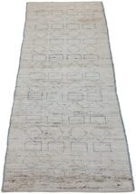Whole View Of Ivory Berber Design Modern Moroccan Style Afghan Rug 60166 by Nazmiyal NYC