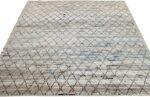 Whole View Of Ivory Modern Moroccan Berber Style Afghan Rug 60173 by Nazmiyal NYC