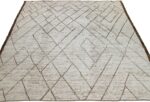 Whole View Of Ivory Tribal Modern Moroccan Style Afghan Rug 60178 by Nazmiyal NYC
