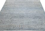 Whole View Of Light Blue Modern Moroccan Style Afghan Rug 60155 by Nazmiyal NYC