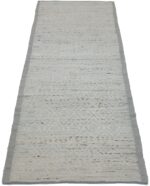 Whole View Of Soft Cream Modern Moroccan Style Afghan Rug 60121 by Nazmiyal NYC