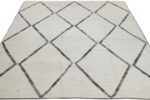 Whole View Of Soft Grey Modern Moroccan Style Afghan Rug 60118 by Nazmiyal NYC