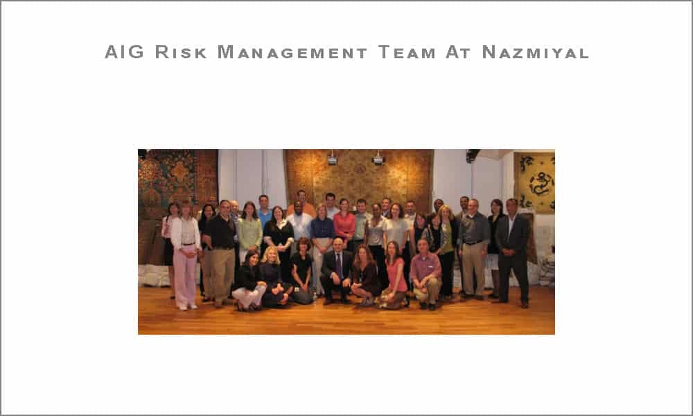 AIG Risk Management Team At Nazmiyal Antique Rugs AIG Risk Management Team At Nazmiyal Antique Rugs