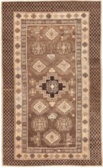 Brown and Tan Antique Khotan Rug 42529 by Nazmiyal NYC
