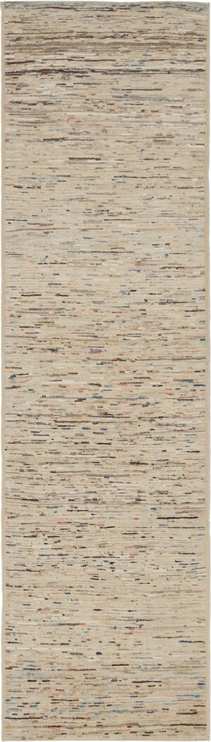 Beige Modern Moroccan Style Runner Rug 60329 by Nazmiyal NYC