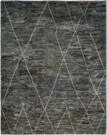 Large Blue Grey Modern Moroccan Style Rug 60335 by Nazmiyal NYC