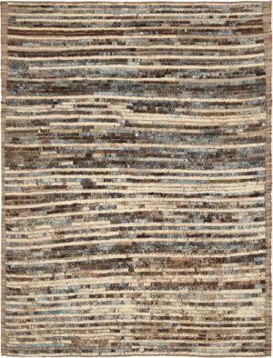 Brown and Beige Modern Moroccan Style Rug 60346 by Nazmiyal NYC