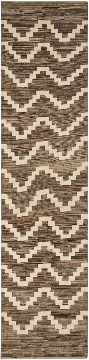 Brown Berber Design Modern Moroccan Style Runner Rug 60334 by Nazmiyal NYC
