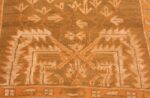 Close Up Green Color Antique Turkish Oushak Rug 50639 by Nazmiyal NYC